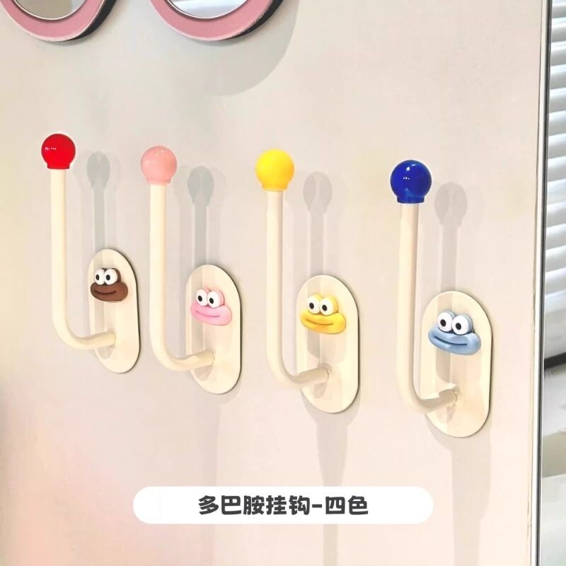 卫生间发圈收纳挂钩壁挂橡皮筋头绳收纳发夹沐浴球免打孔