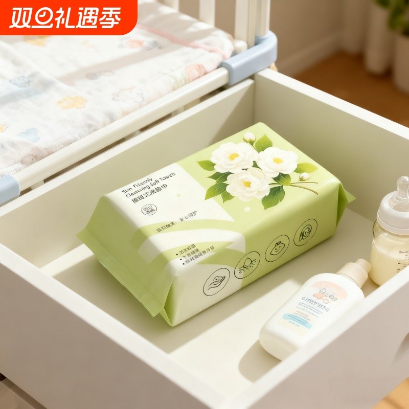 全棉洗湿巾纯棉柔巾加大加厚不掉絮婴幼儿家用美容院专用清洁卸妆