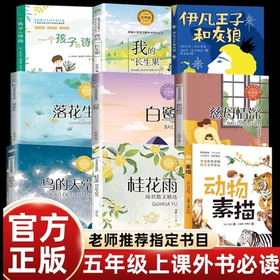 正版伊凡王子和灰狼一个孩子的诗园动物素描白鹭桂花雨落花生慈母情深小学语文课文同步拓展阅读五年级上册课外书必读老师推荐阅读