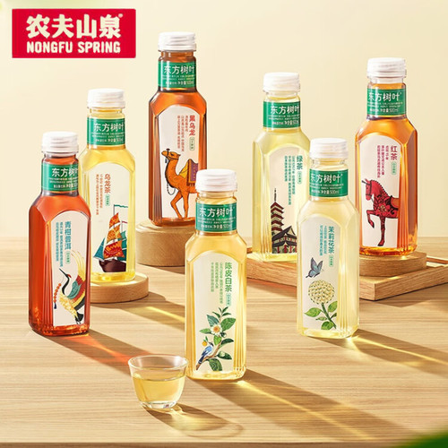 农夫山泉东方树叶茶饮料0糖0卡500ml整箱装普洱乌龙绿茶乌龙茶