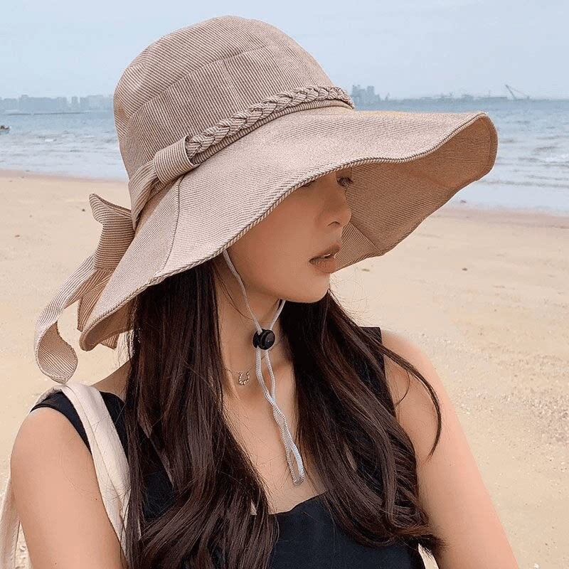 渔夫帽子女时尚韩版百搭学生遮阳帽太阳帽大檐帽子女春夏防紫外线