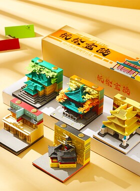 南京3d立体纸雕日历便签手撕便签盲盒台历纸绘金陵鸡鸣寺创意文创