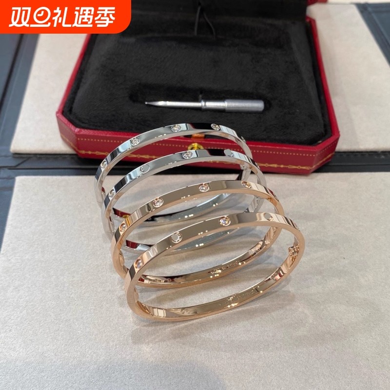 love手镯男女螺丝刀玫瑰金18k宽窄不掉色高版手环情侣节日小礼