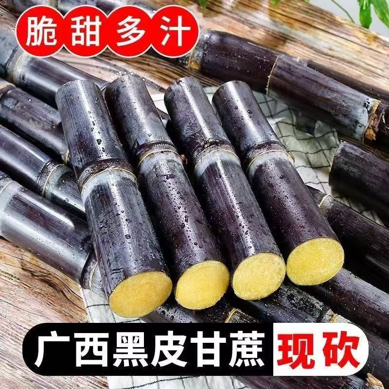 现砍正宗广西应季黑皮爆甜甘蔗精选新鲜优质甘蔗皮薄整箱包邮