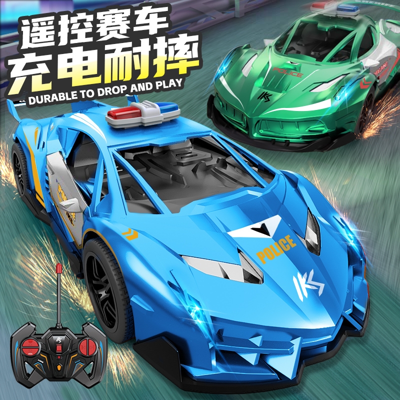 遥控车玩具rc电动高速马达漂移赛车警车越野小汽车儿童3一6岁男孩