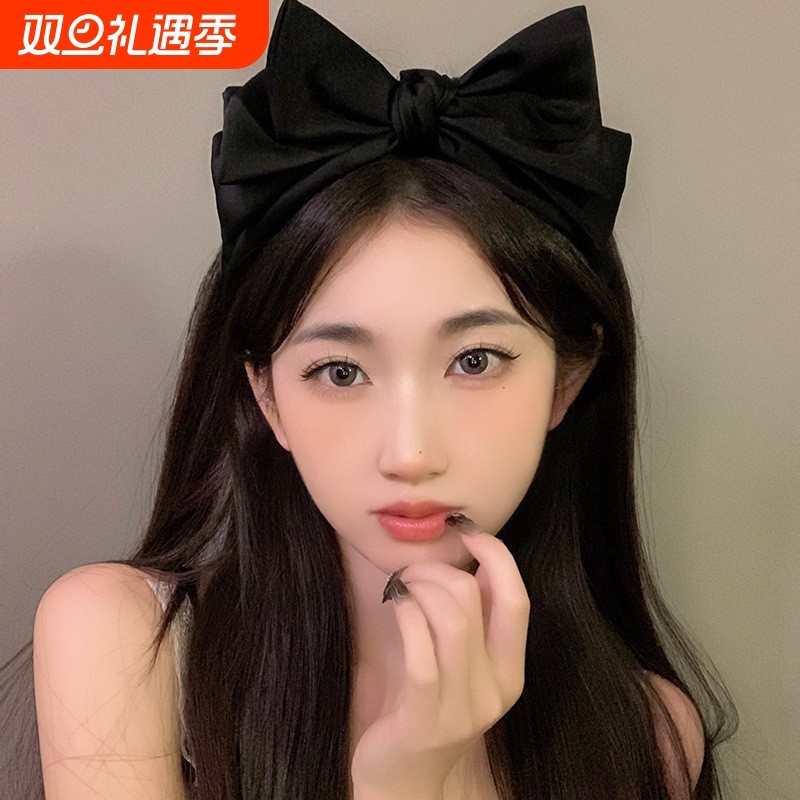 2024年新款超大蝴蝶结头箍女高级感网红洗脸发带简约百搭外出发箍
