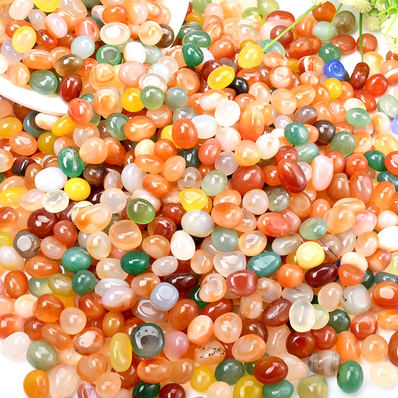 雨花石天然原石鹅卵石鱼缸造景石头水培花盆铺面装饰五彩色小石子