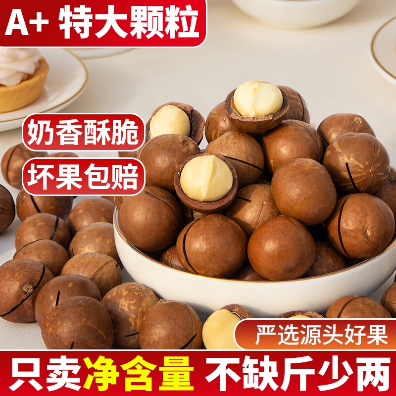 夏威夷果特大颗粒奶油味休闲零食薄皮坚果干果特产袋装送开壳器