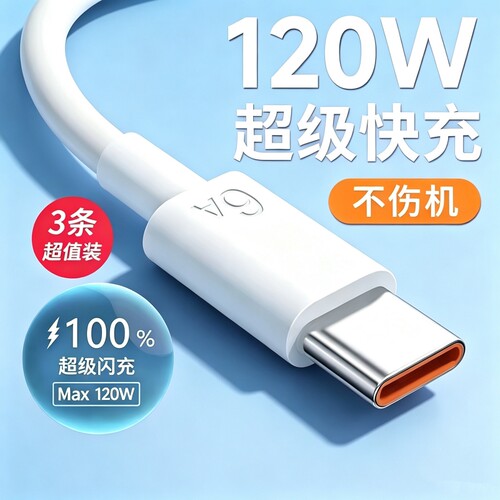 官方正品适用华为type-c安卓数据线快充6Ap70p30p40mate荣耀nova7pro小米vivo手机tapyc充电器线车载电线闪充