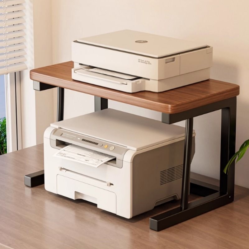 打印机置物架桌面上多功能双层办公文件收纳整理小型家用增高架子