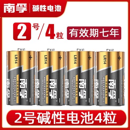 南孚2号电池碱性中二号正品耐用型大全官方旗舰店面包超人燃气灶热水器玩具手电筒c型5号7号