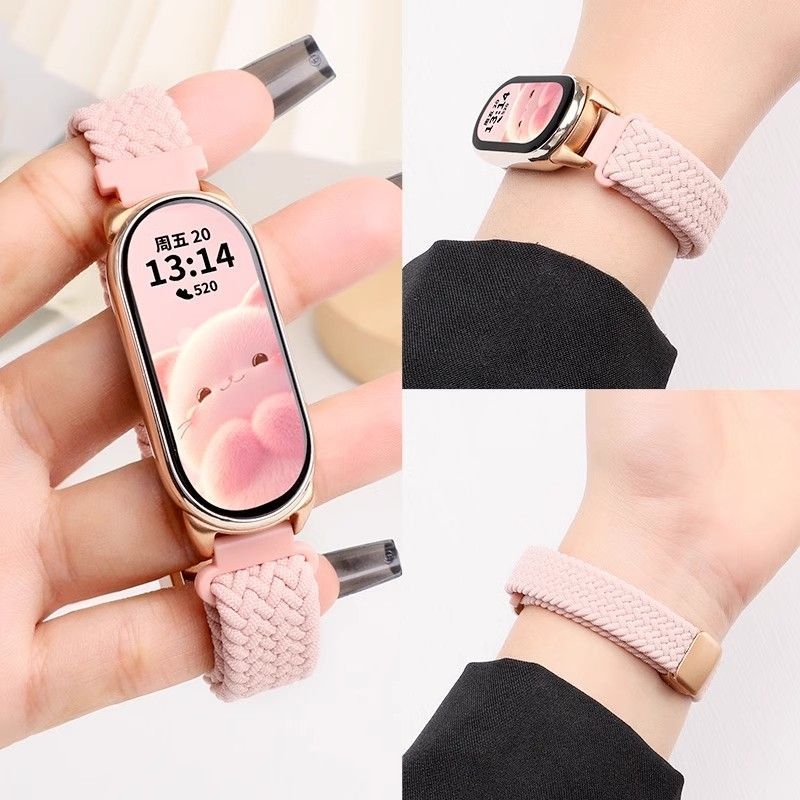 适用小米手环10/9手表带链编织磁吸8替换手表链nfc版智能运动手腕带高级感夏天女生八九十代新品创意手表配件