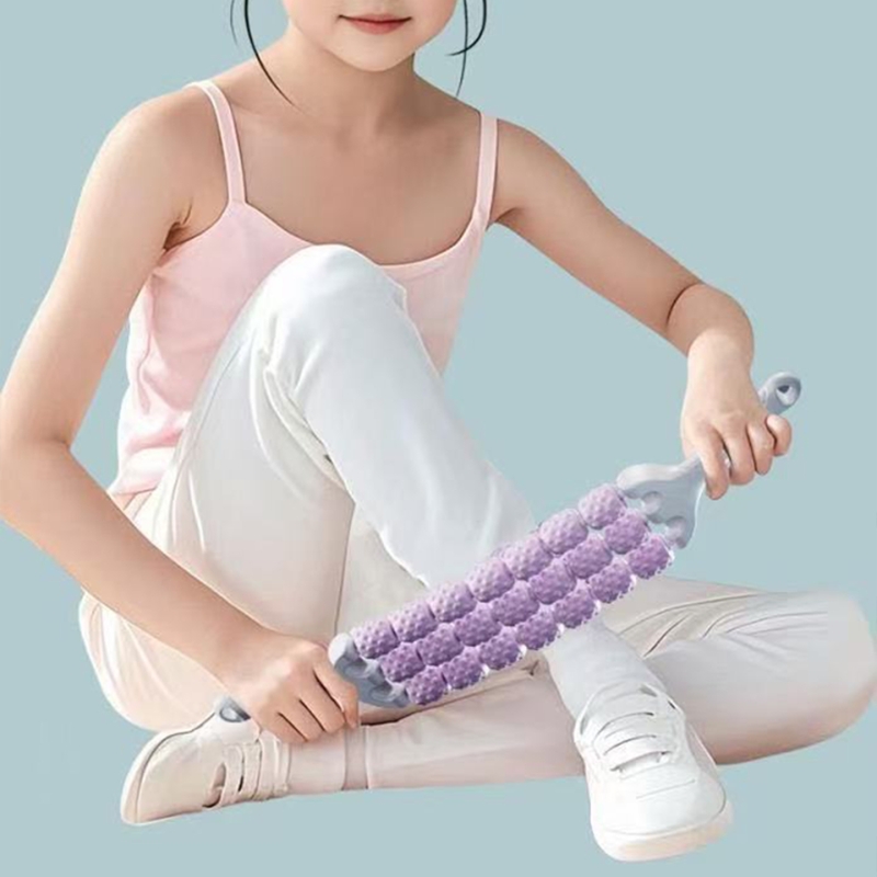 T按摩器/筋膜棒B1pl001-滚轴狼牙棒可弯曲按摩棒肌肉放松滚轮棒