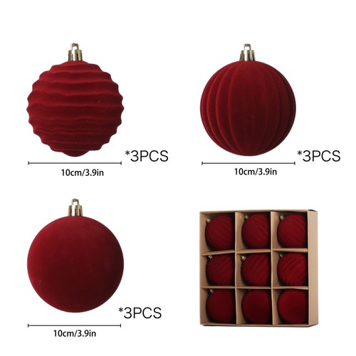 2025年新款丝绒球植绒圣诞球