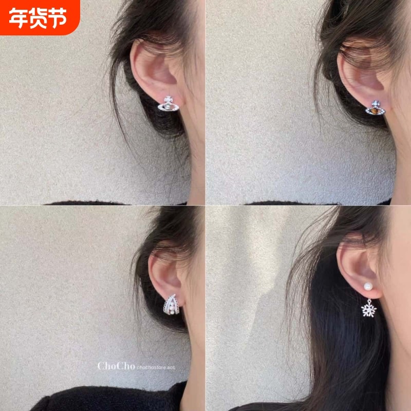 FEARLESS 精致灰色珍珠土星耳钉星球耳环高级感秋冬耳钉女,饰品/流行首饰/时尚饰品新,耳钉,淘宝优惠券,粉丝福利购,淘宝优惠卷