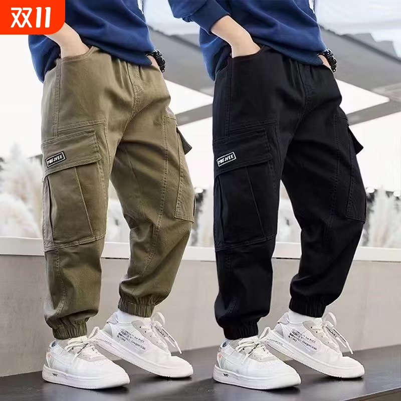 男童裤子春秋款2025新款痞帅风休闲裤儿童工装裤大男孩秋装长裤潮