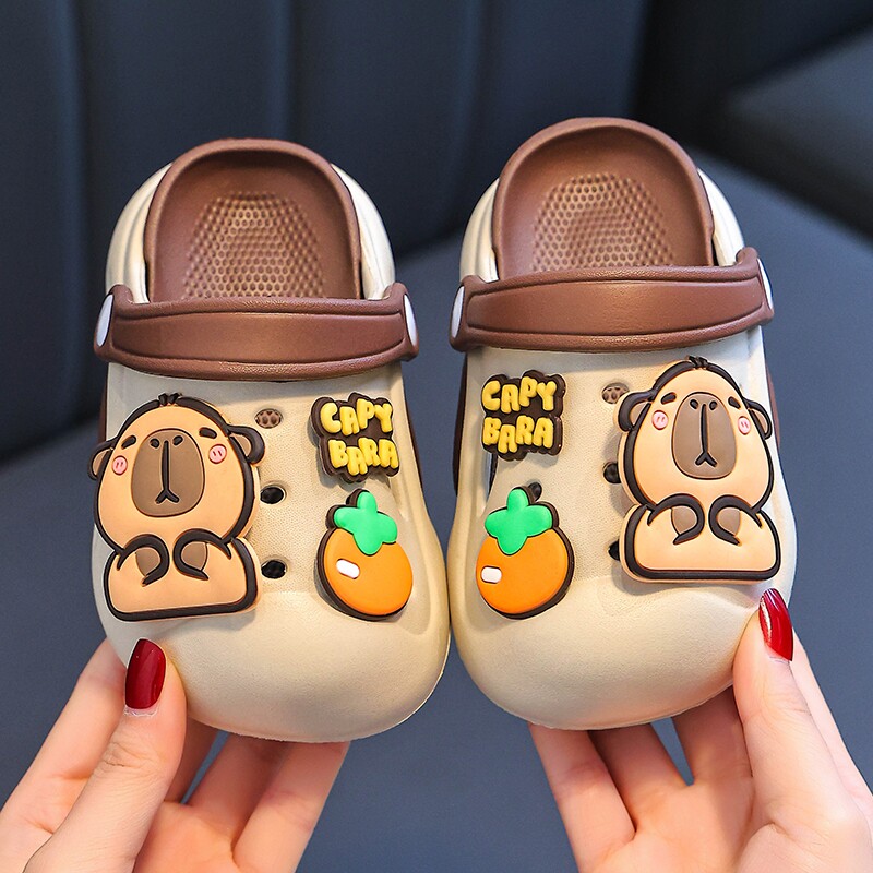 EVA洞洞鞋卡皮巴拉夏季男童新款女童室内家居浴室防滑儿童凉拖鞋