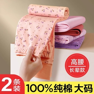 宽松保暖高腰花衬裤 秋裤 全棉毛裤 大码 女士纯棉中老年人妈妈打底裤