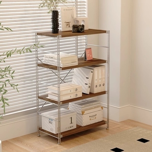 厨房置物架日式 组合架阳台储物落地家用多层收纳架框架原木组装