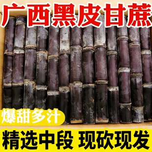 现砍现发广西新鲜黑皮甘蔗精选中段新鲜应季水果5斤9斤
