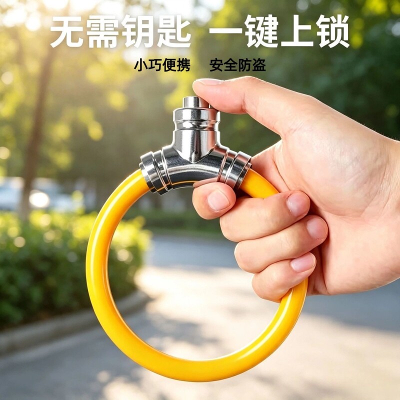 钢缆锁自行车锁防盗环形钢丝锁电动车摩托车便携锁链门窗头盔锁