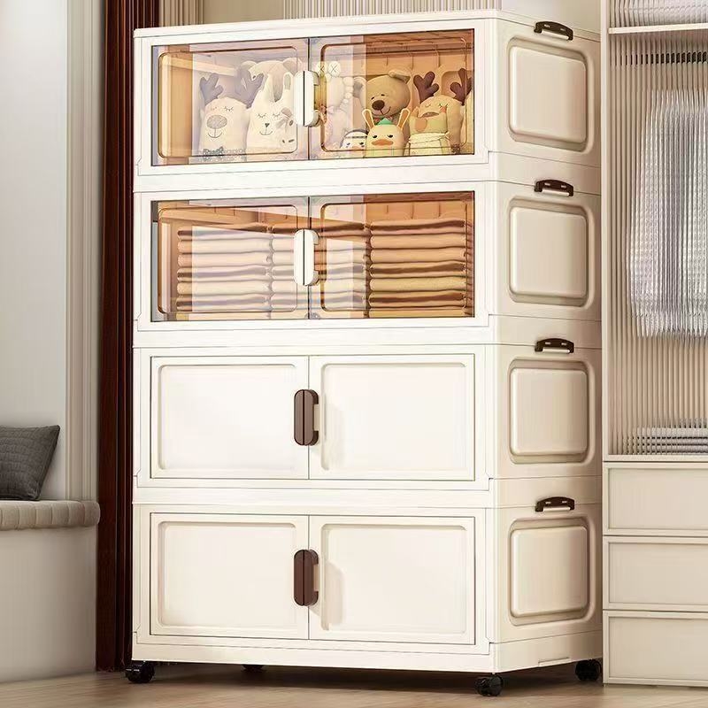 60宽超厚大容量家用多层柜杂物收纳架塑料折叠收纳柜零食置物架