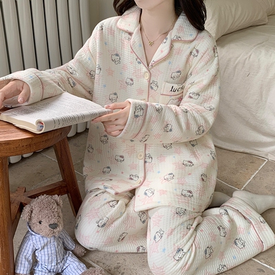 可爱hellokitty秋冬季女士家居服