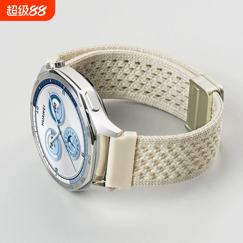 适用华为GT5手表watchgt5表带watch5手表带gt4智能gt3watch4磁吸pro编织gt2运动buds透气男女腕带夏针织尼龙