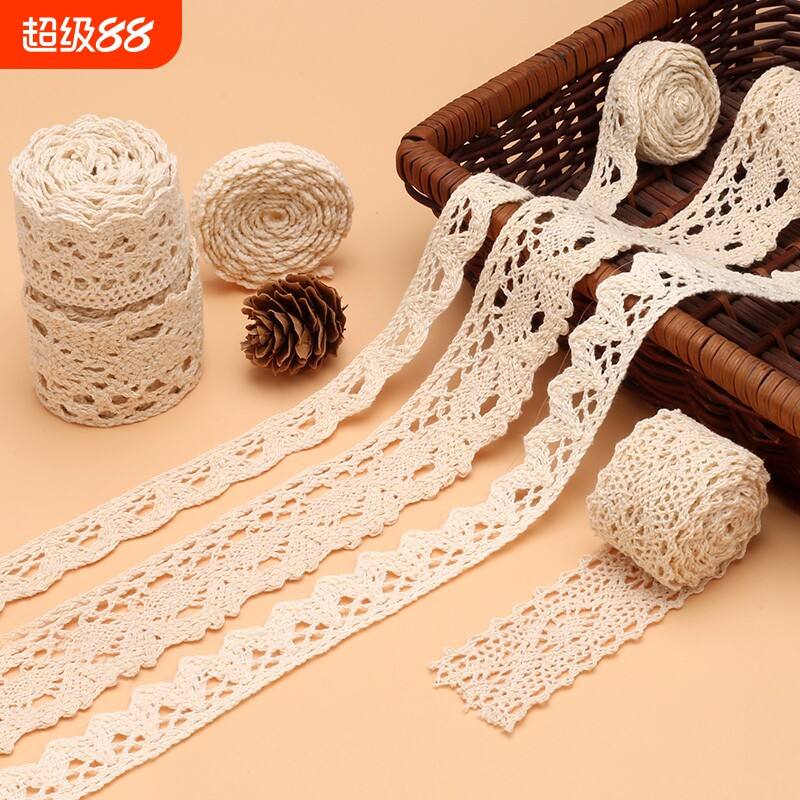 花边带棉线蕾丝花边辅料布艺服装布料布条材料装饰手工DIY蕾丝带图片