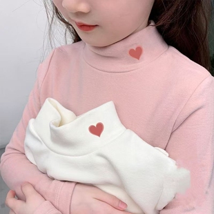 上衣服A 儿童半高领宝宝洋气德绒长袖 女童双面德绒打底衫 秋冬新款