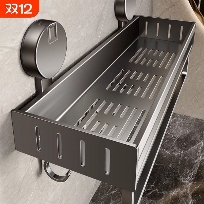 吸盘浴室置物架卫生间收纳架免打孔洗漱台壁挂式洗手间挂墙上厕所