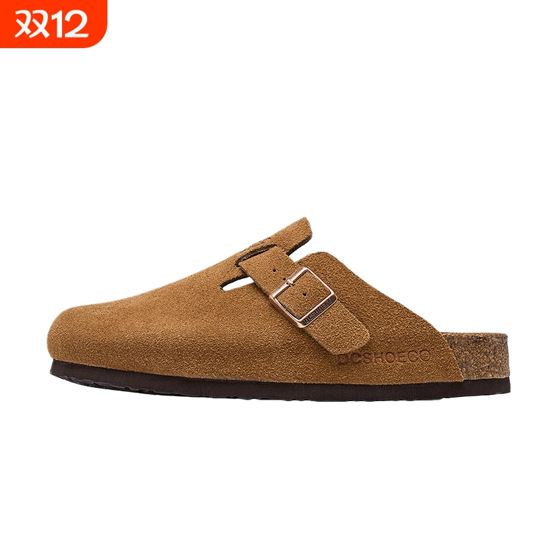 2025新款勃肯防水厚底鞋女秋冬包头半拖男款博肯真皮单鞋男女同款