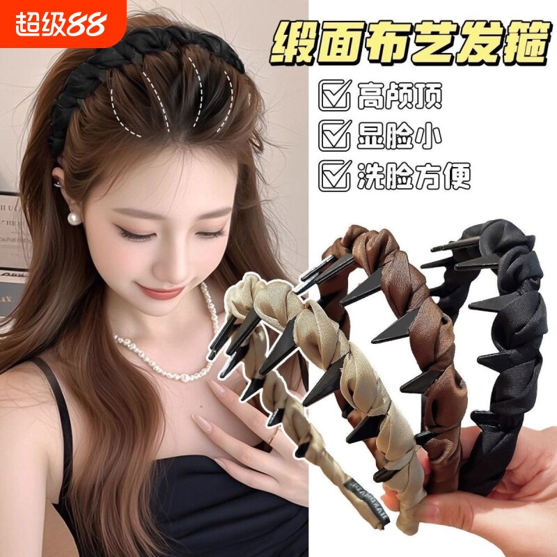 绸缎新款带齿发箍女日常外戴图片