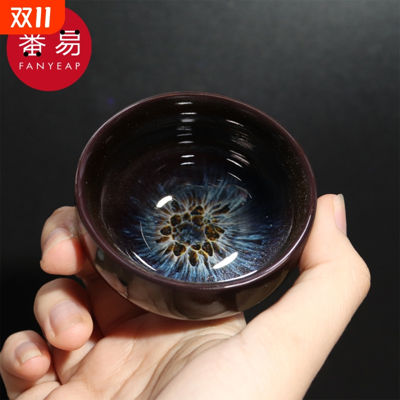 杯子/陶瓷/功夫茶/建盏A1pf0-茶杯具玻璃茶碗窑变个人品茗杯喝