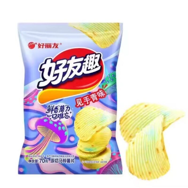好丽友好友趣薯片韩国泡菜味70g见手青味火鸡面厚切零食休闲蜂蜜