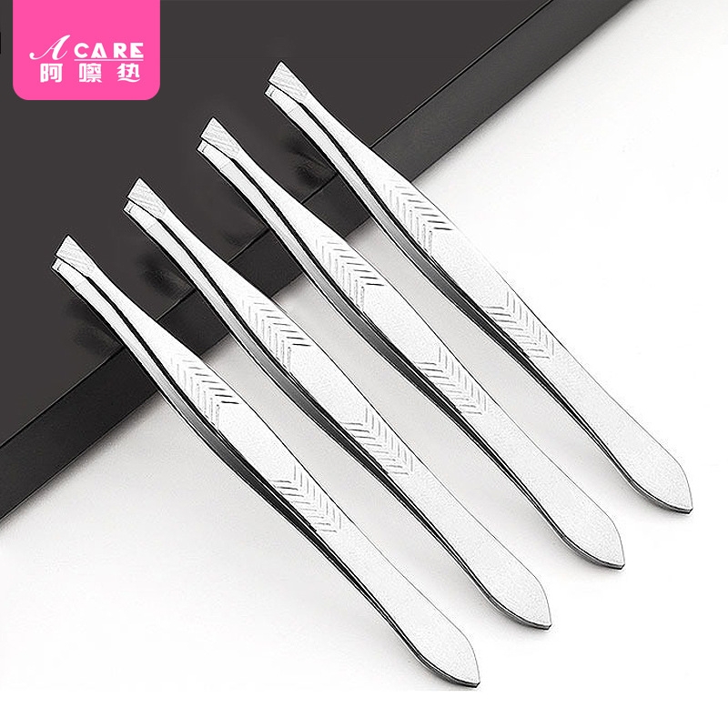 眉夹BA1SQ0-0726-钢斜口小镊子拔眉毛不锈钢修眉拔胡子唇毛眉钳