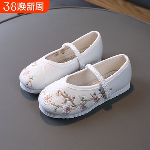 汉服女童老北京绣花鞋儿童布鞋中国风宝宝公主鞋学生古装表演出鞋
