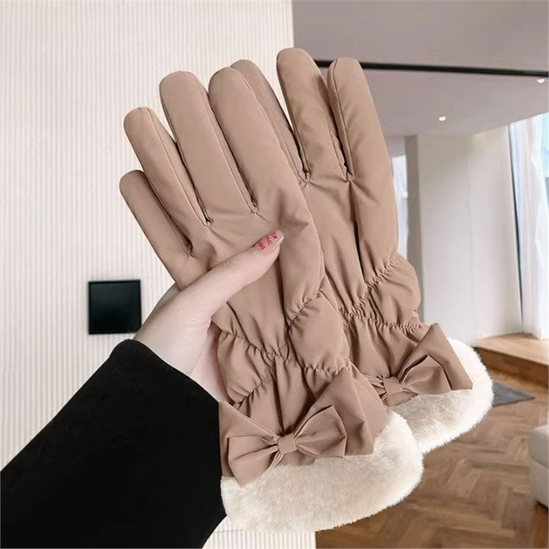 手套女冬季防寒骑车加厚加绒可触屏女士冬天开车骑行电动车保暖棉