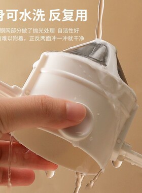 手冲咖啡滤杯免滤纸不锈钢过滤漏斗滤网双层过滤器收纳手柄器具