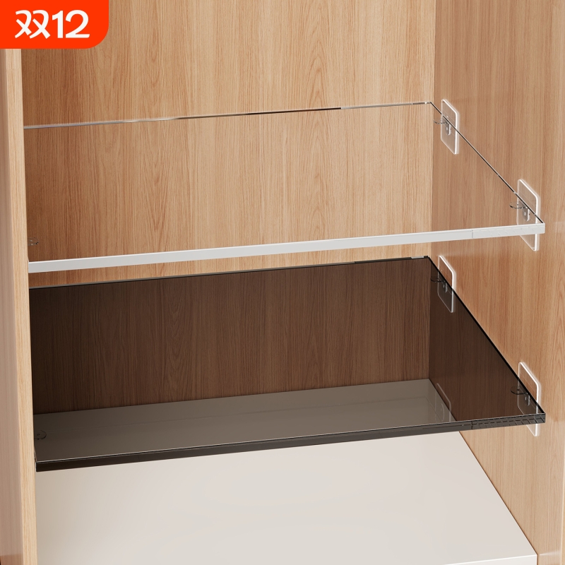 衣柜分层隔板橱柜内免打孔置物架