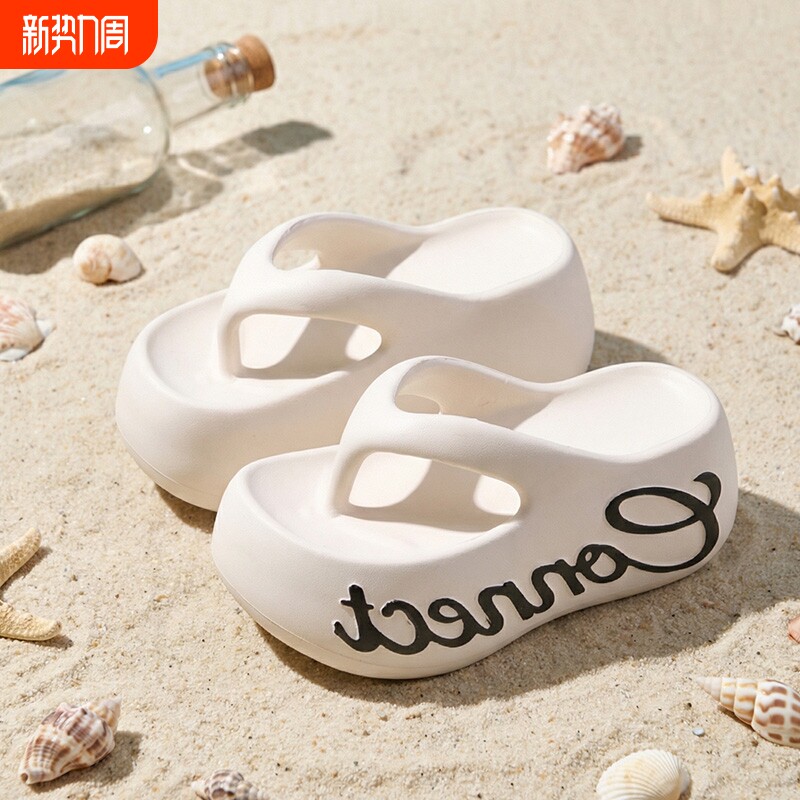 时尚可爱卡通雪莉玫厚底人字拖女款2026夏季新款舒适休闲外穿凉拖