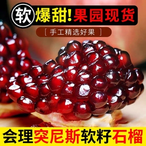 中秋礼盒精品果四川会理突尼斯软籽石榴正宗新鲜水果红宝石甜好吃