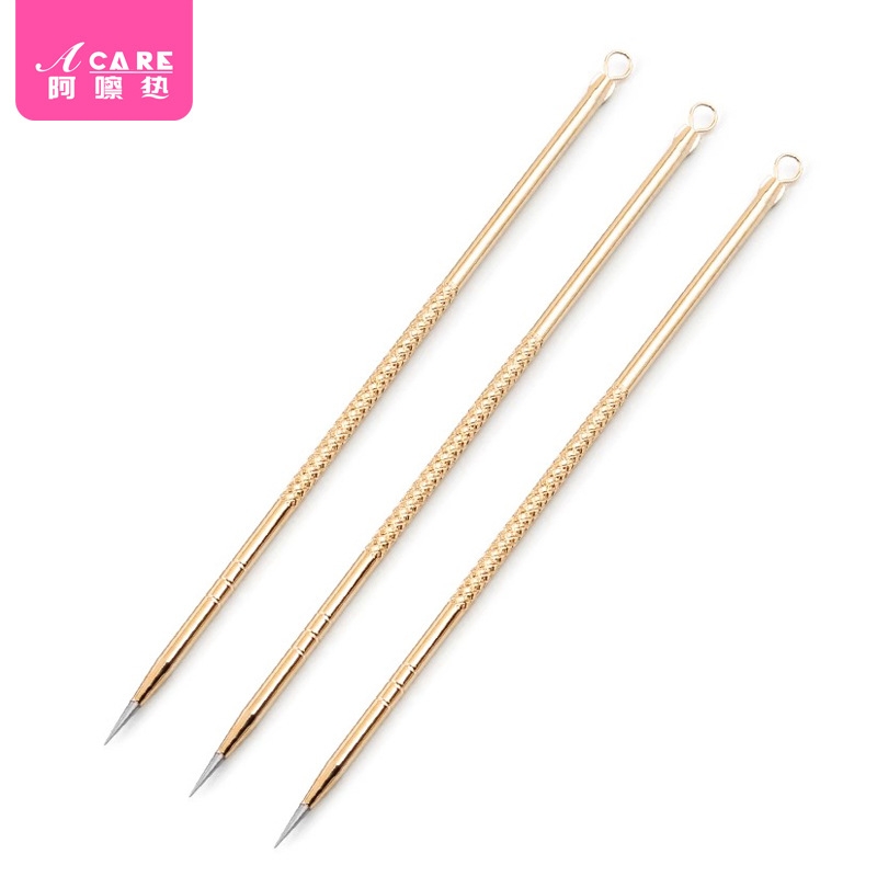粉刺针AD1sn0-家用便携式脸部清洁工具粉刺针金色挤痘痘粉刺用