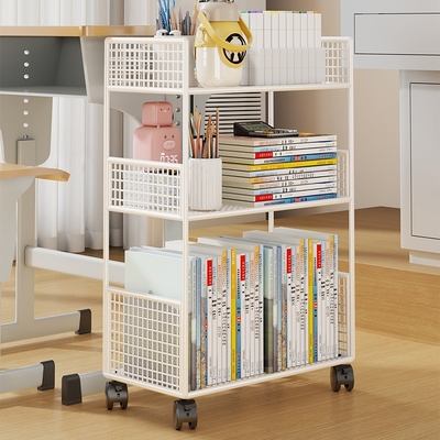 教室桌旁落地置物架学生书本书包