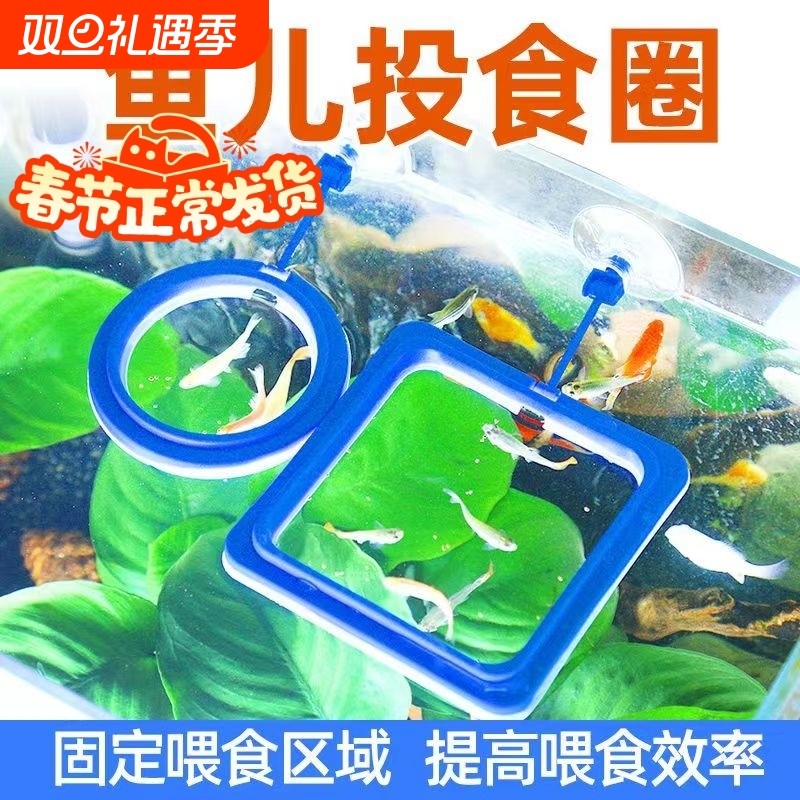 鱼缸喂食器防飘散漂浮悬浮喂食圈投食器投食圈鱼食投喂器喂鱼固定