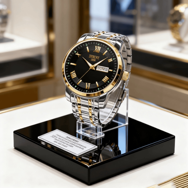 全自动男表手表男款机械风全自动防水数字双日历防水腕表男高级感