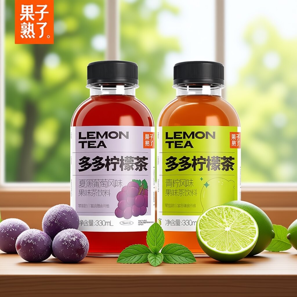果子熟了多多柠檬茶柠檬汁冰红茶葡萄饮料果茶果汁330ml茉莉绿茶图片