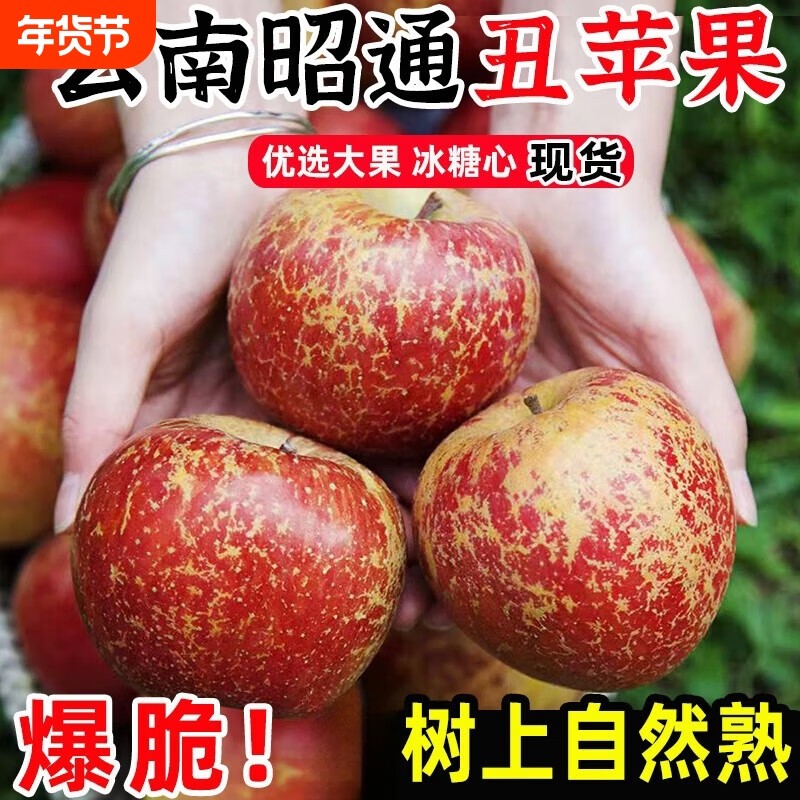 正宗云南昭通丑苹果新鲜水果糖心当季现摘冰糖心苹果脆甜多汁包邮