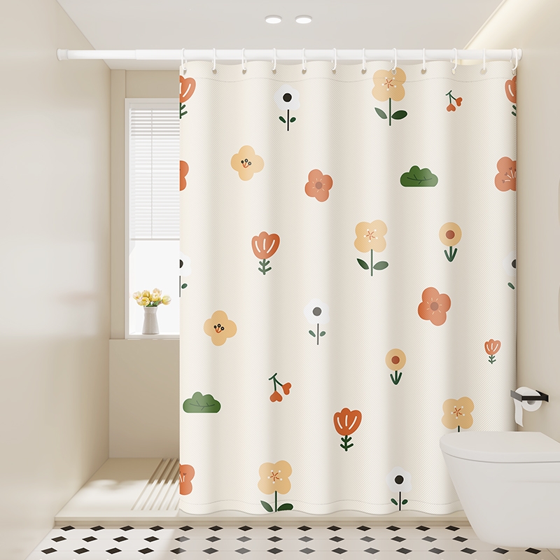 防水防霉免打孔浴室帘高档