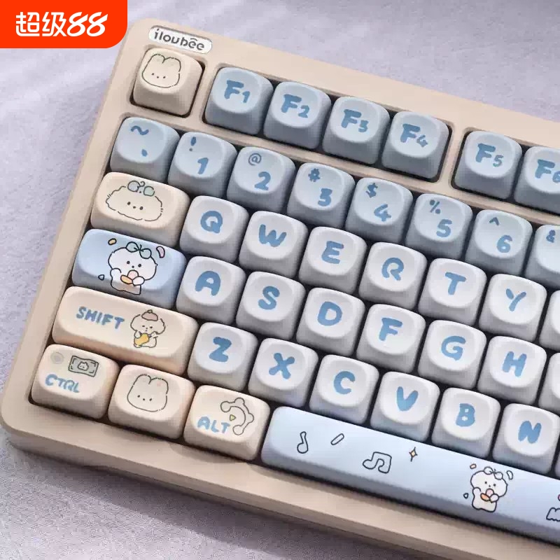 乐队小狗键盘键帽可爱MOA高度机械键帽87键宁芝HI75 68 98 99 104